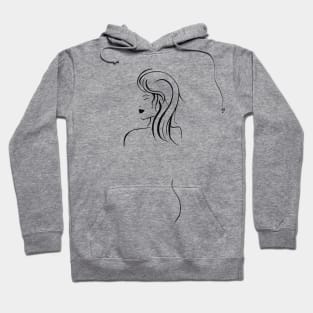 Silhouette of beautiful woman with black lips Hoodie